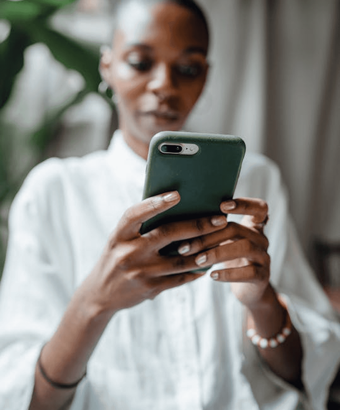 Woman checking her phone